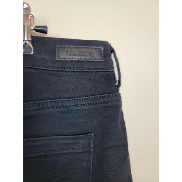 Blank NYC NEW  Women’s Mini Denim Skirt Lace Up Slit Raw Hem Black Size 31 - Picture 5 of 8